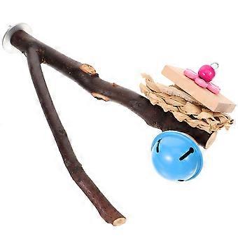 Bird Perch Stand Natural Wood Parrot Perch Platform Toy for Cage Mounting