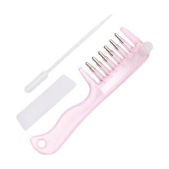 Rounded-Tip Hair Comb Scalp Oil Applicator Comb for Grooming, Care Liquid Application, and Scalp Massage  Translucent pink
