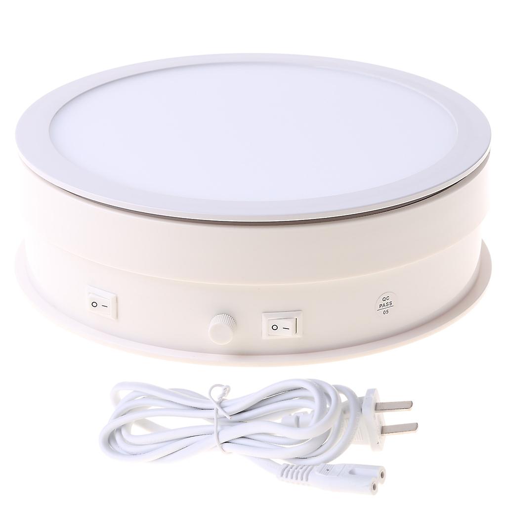 Electric Rotating Display Stand Shop Round Display Turntable With Led Light