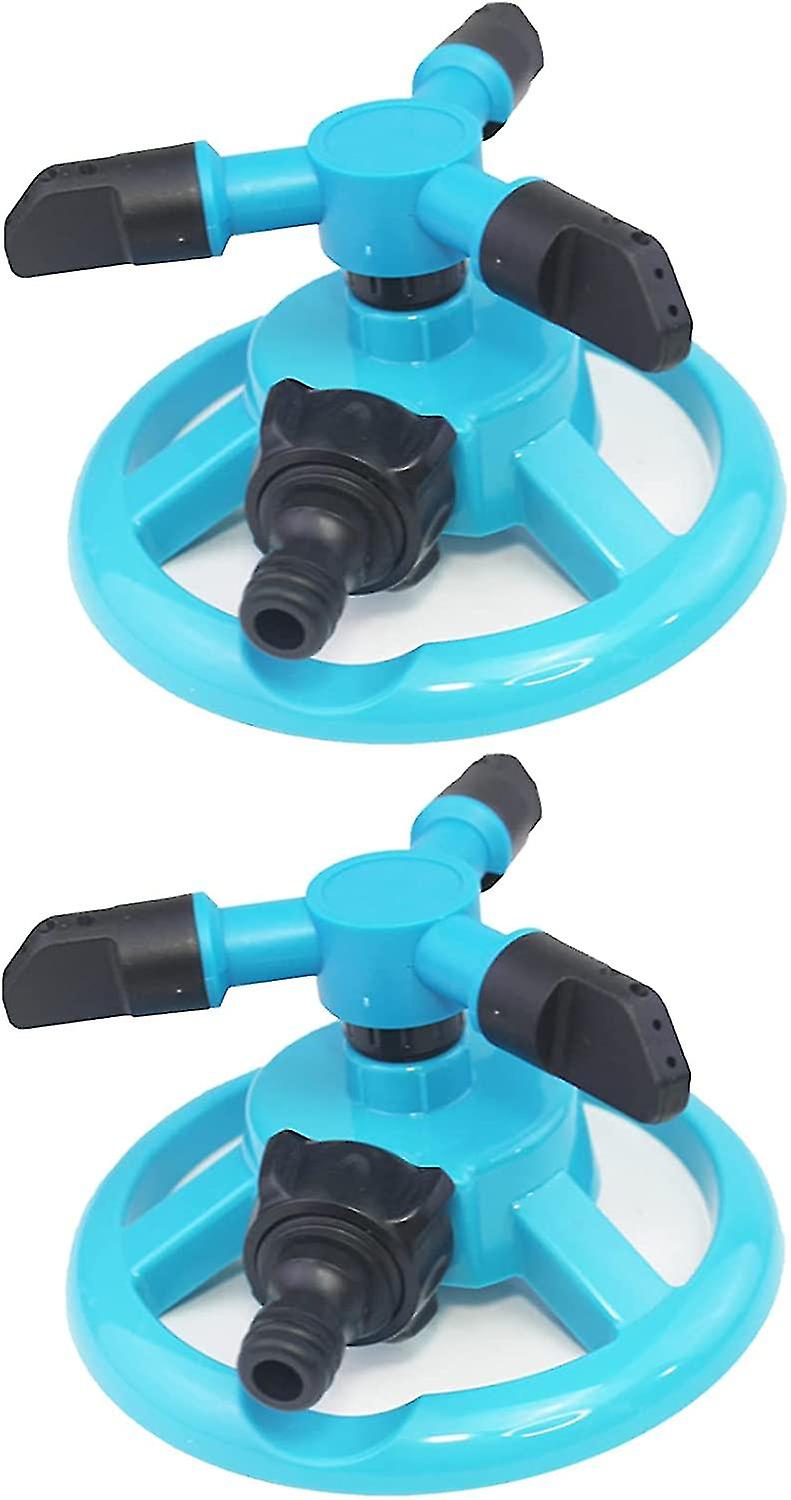 2 Pieces 360 Lawn Sprinkler, Garden Sprinkler, Automatic Rotating Nozzles, Suitable For Automatic Lawn(blue)