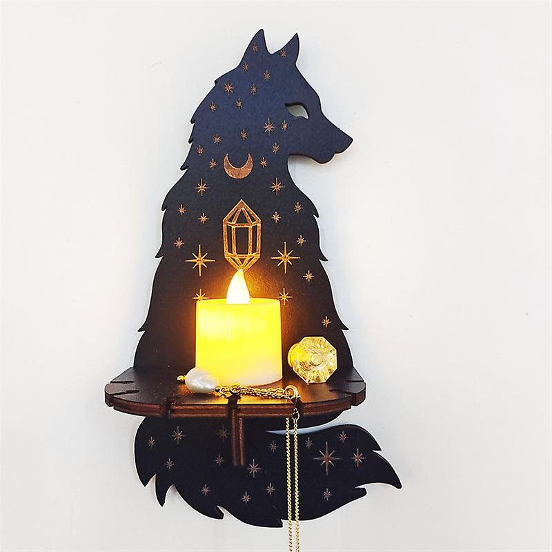 Wooden Candlestick Pendant Creative Home Crystal Display Stand Fox