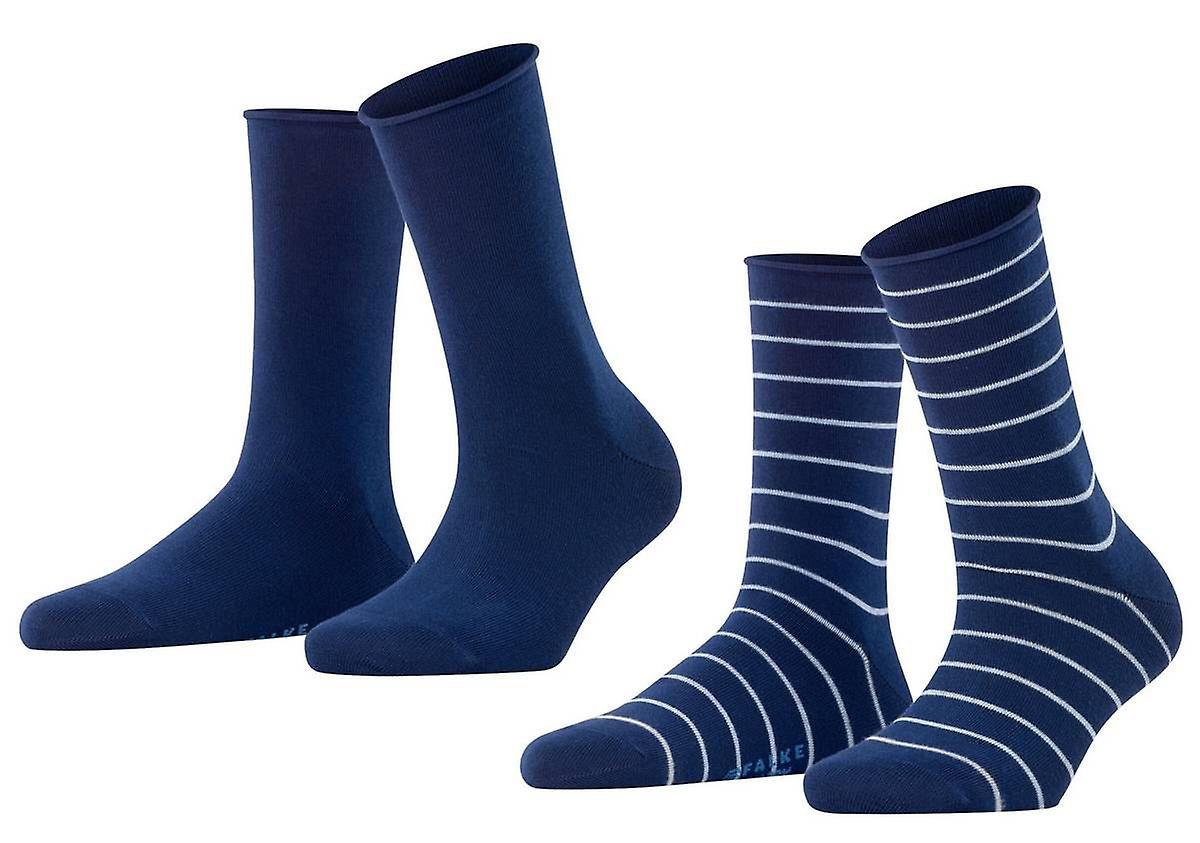 Falke Happy Stripe 2 Pack Socks - Royal Blue