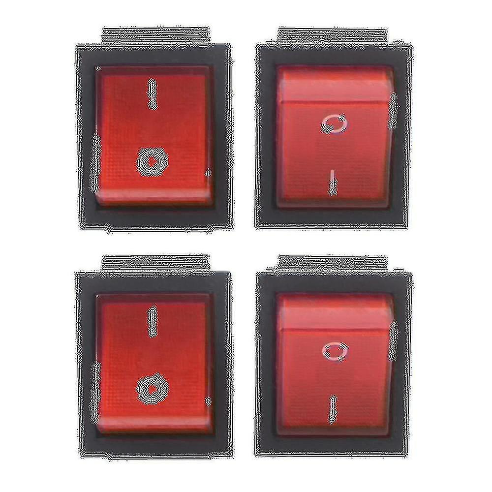 16a/250vac 20a/125vac Red Indicator Light 4 Pin On/off Dpst Rocker Switch 4 Pcs