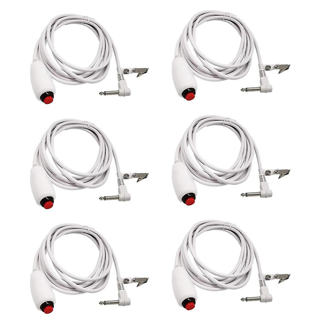 6x Nurse Call Cable 6.35mm Line Nurse Call Device Emergency Call Cable With Push Button Switch