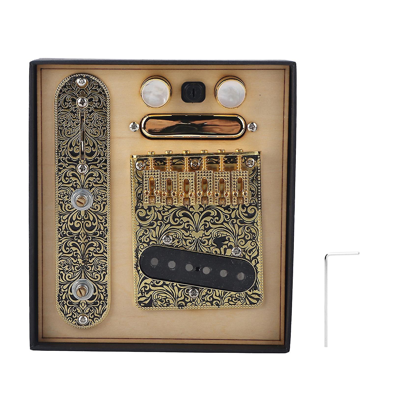 الرقبة بيك اب الملحقات الموسيقية جسر الحديد لوحة الدائرة الأسود نمط الذهب ل Tl الغيتار