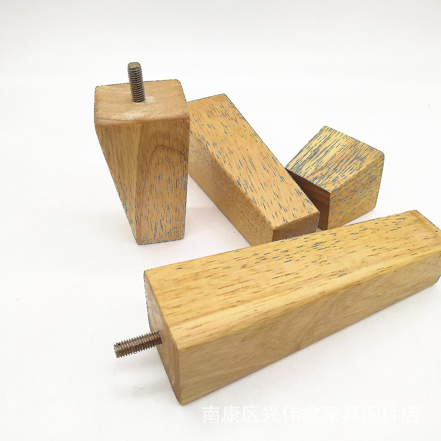 4pcs Straight Wood Furniture Legs 5cm Set Of Wood Coffee Table Legs, With Screws Non-slip Mat And Mo