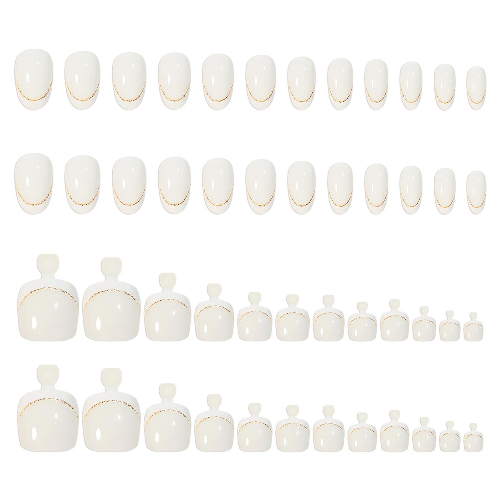 Solid Light Pink False Manicure Toenails With Harmless And Smooth Edge Nails