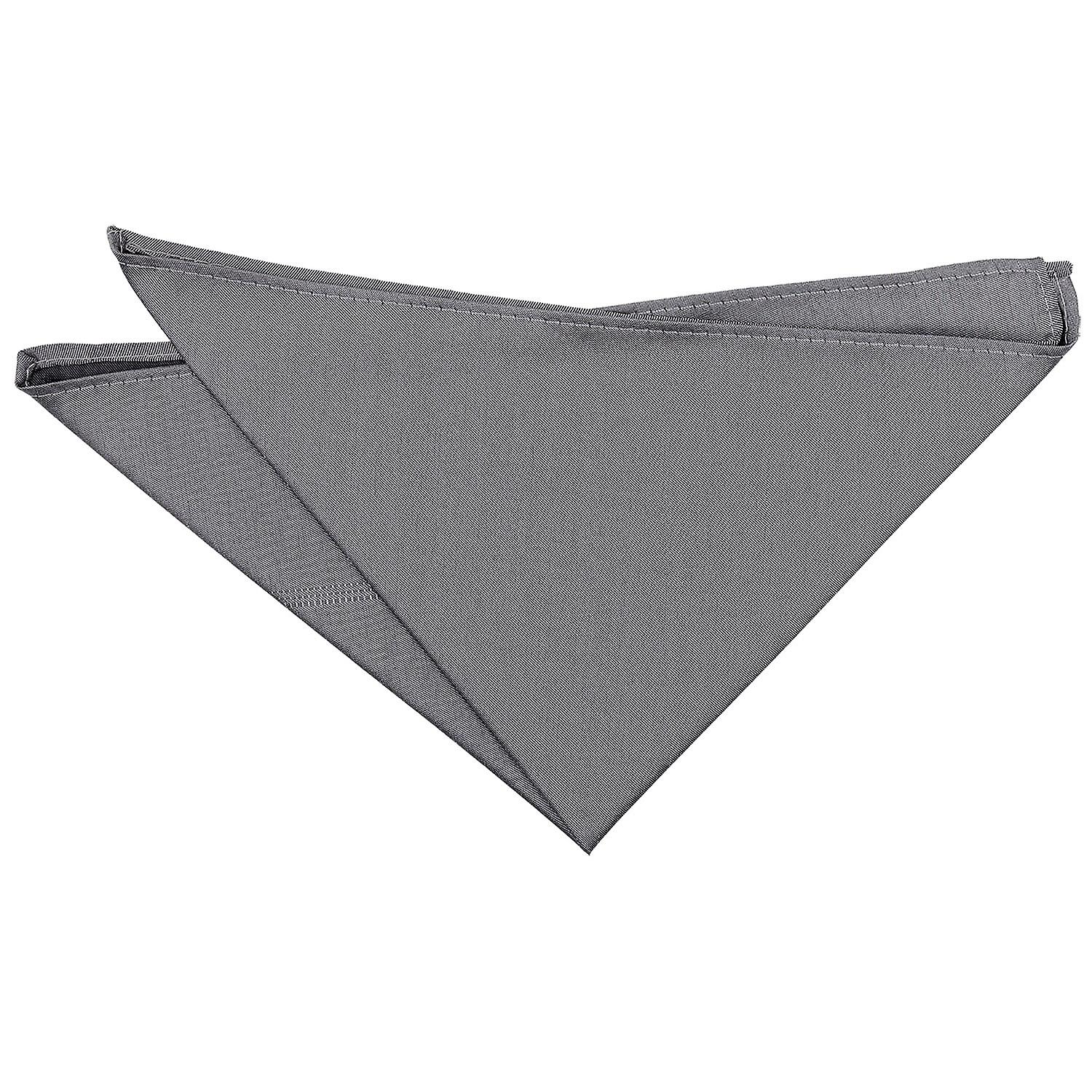 Steel Grey Plain Shantung Pocket Square