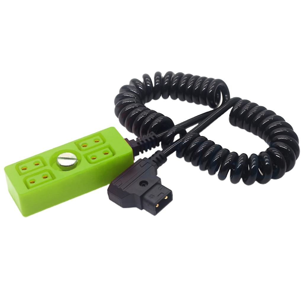 D-tap to 4-Port D-tap Coiled Camera Power Cable D-TAP Distributor Cord Dtap Splitter Adapter Wire Line with 1/4 Screw