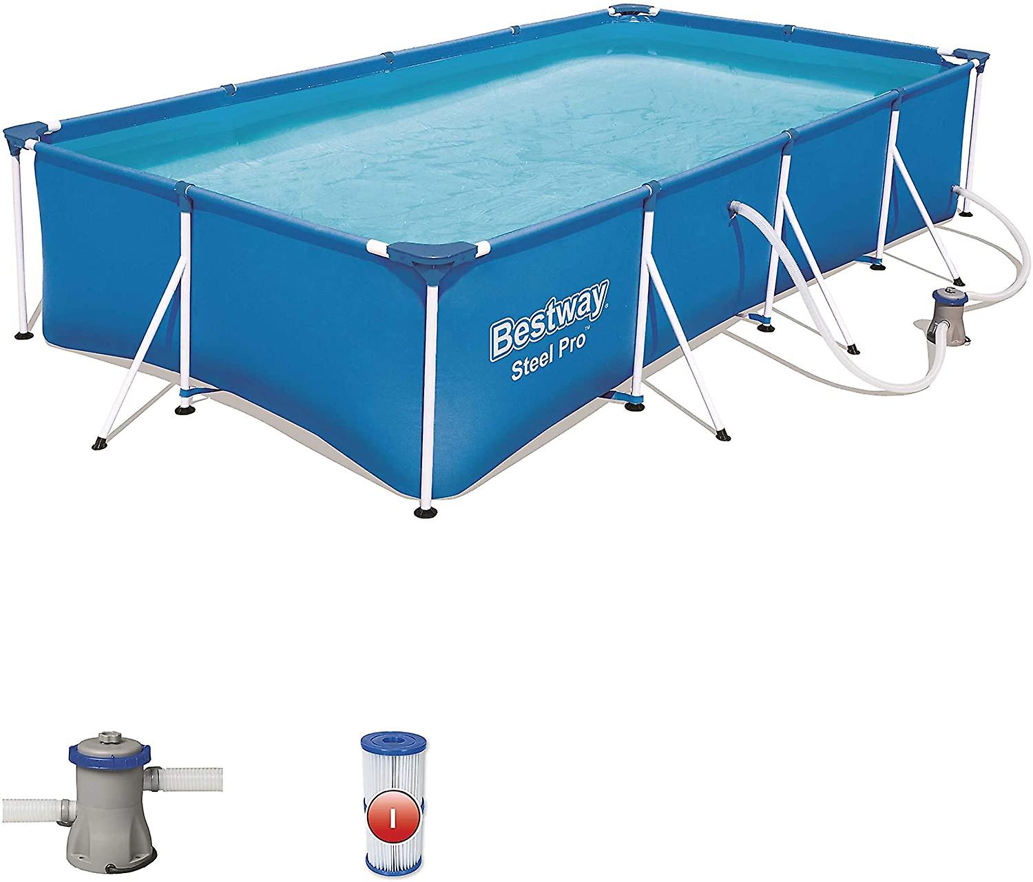 Bestway Steel Pro Rectangular Frame Pool Set 13ft With Pump