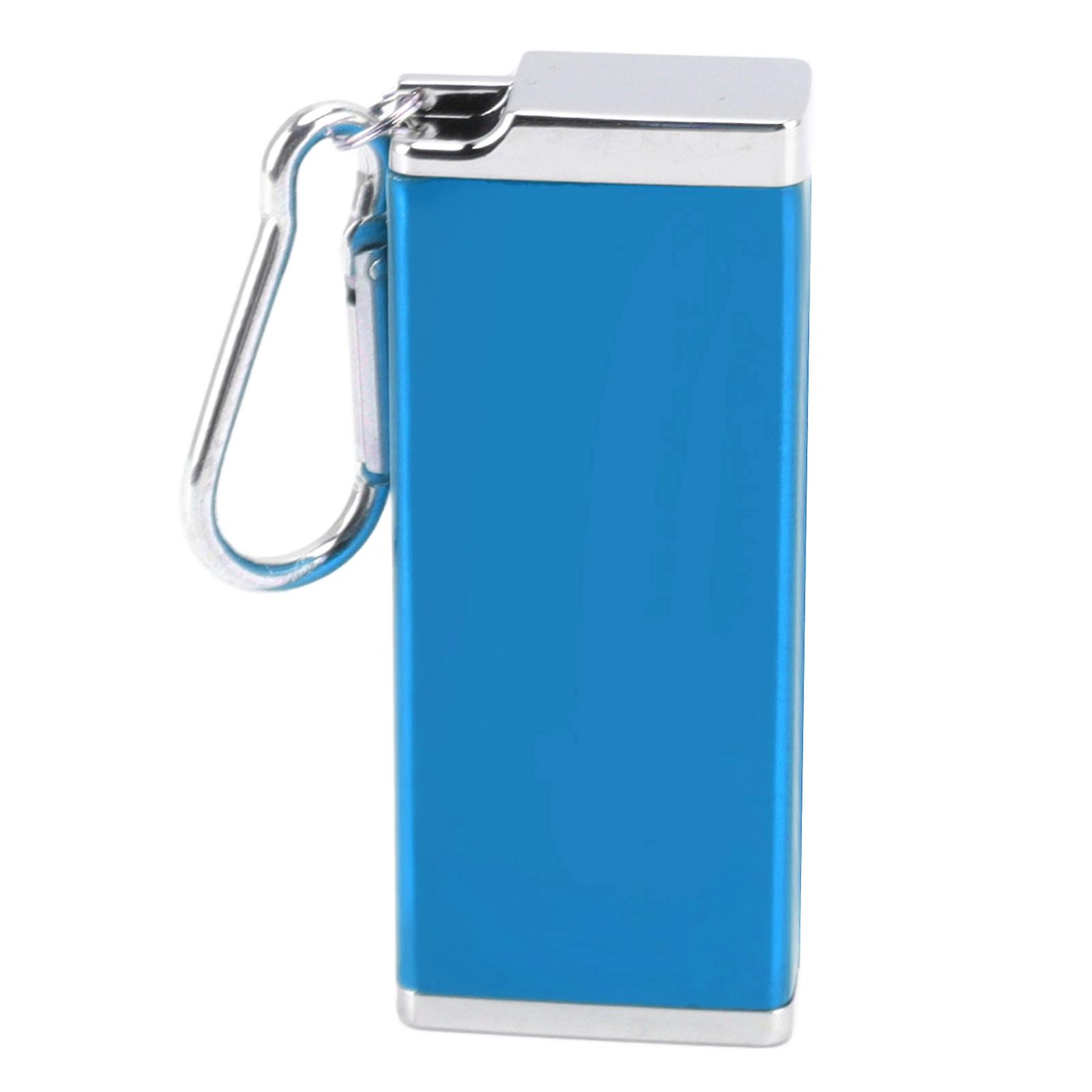 Blue Aluminum Square Cigarette Case - Durable Holder for 8 Large Cigarettes