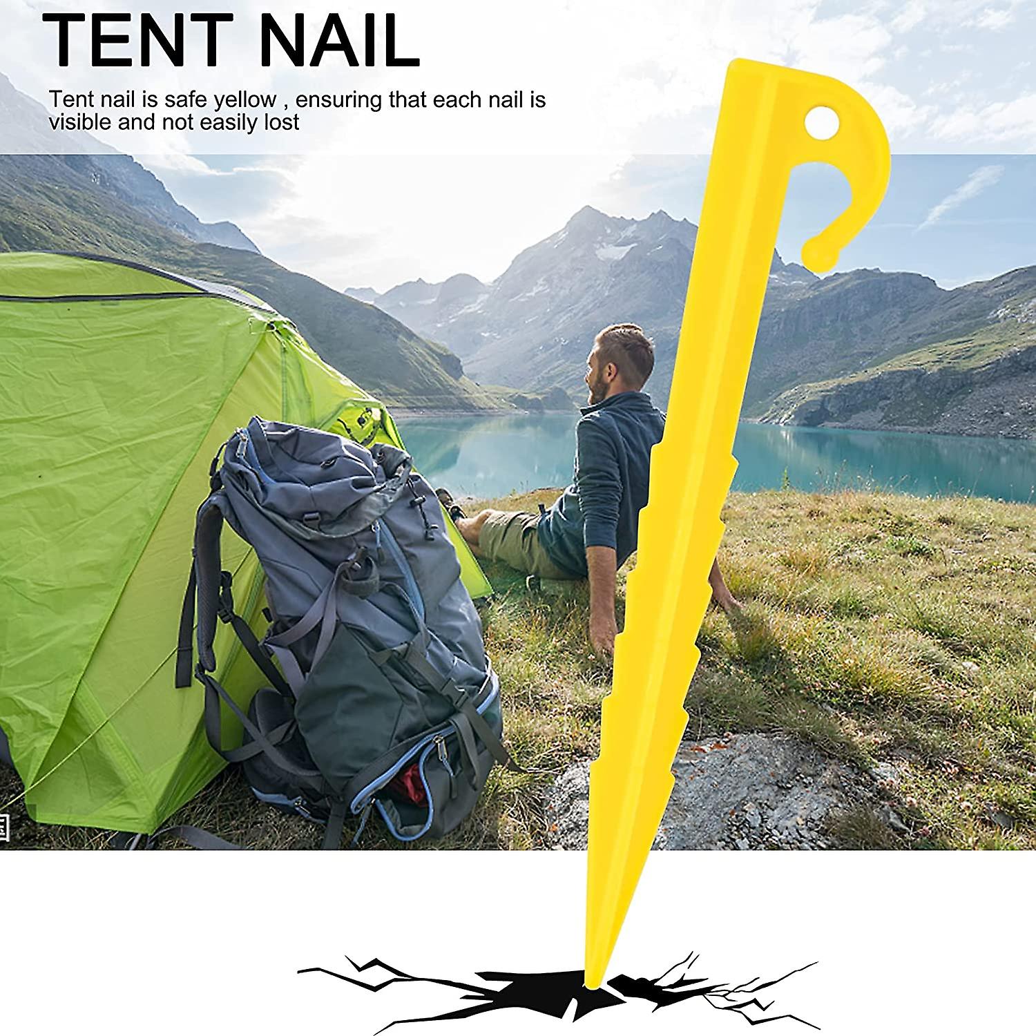 10 Pack Large Outdoor Tent Stakes Heavy Duty Screw Style For Camping, Hiking, Ultimate Ground Stakes Ground Anchors Pegs
