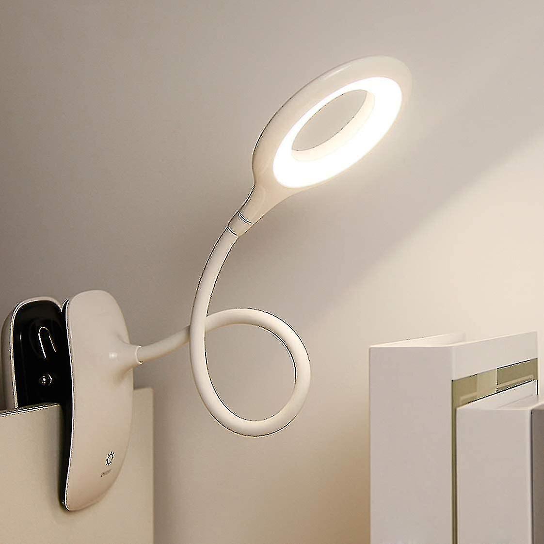 Clip-On Reading Light for Bed Headboard:Rechargeable and Dimmable-hy
