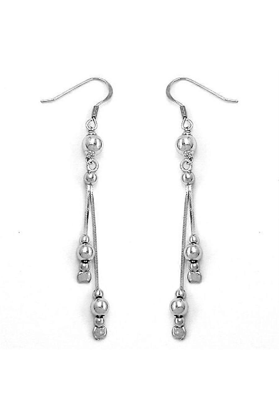 Hook Earrings Snake Chain Balls Silver 925 - Gl91234
