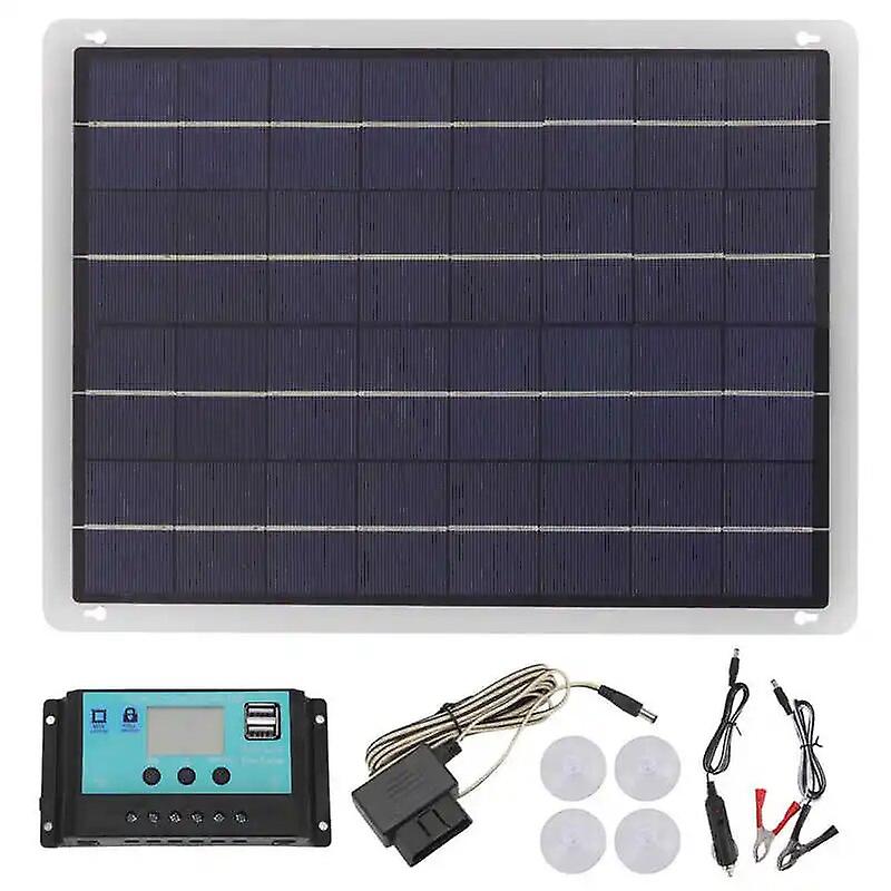 Solar Battery Charging Kit 20W Monocrystalline Silicone Solar Panel 18V 50A MPPT Dual USB Voltage Stabilizing Controller~7319