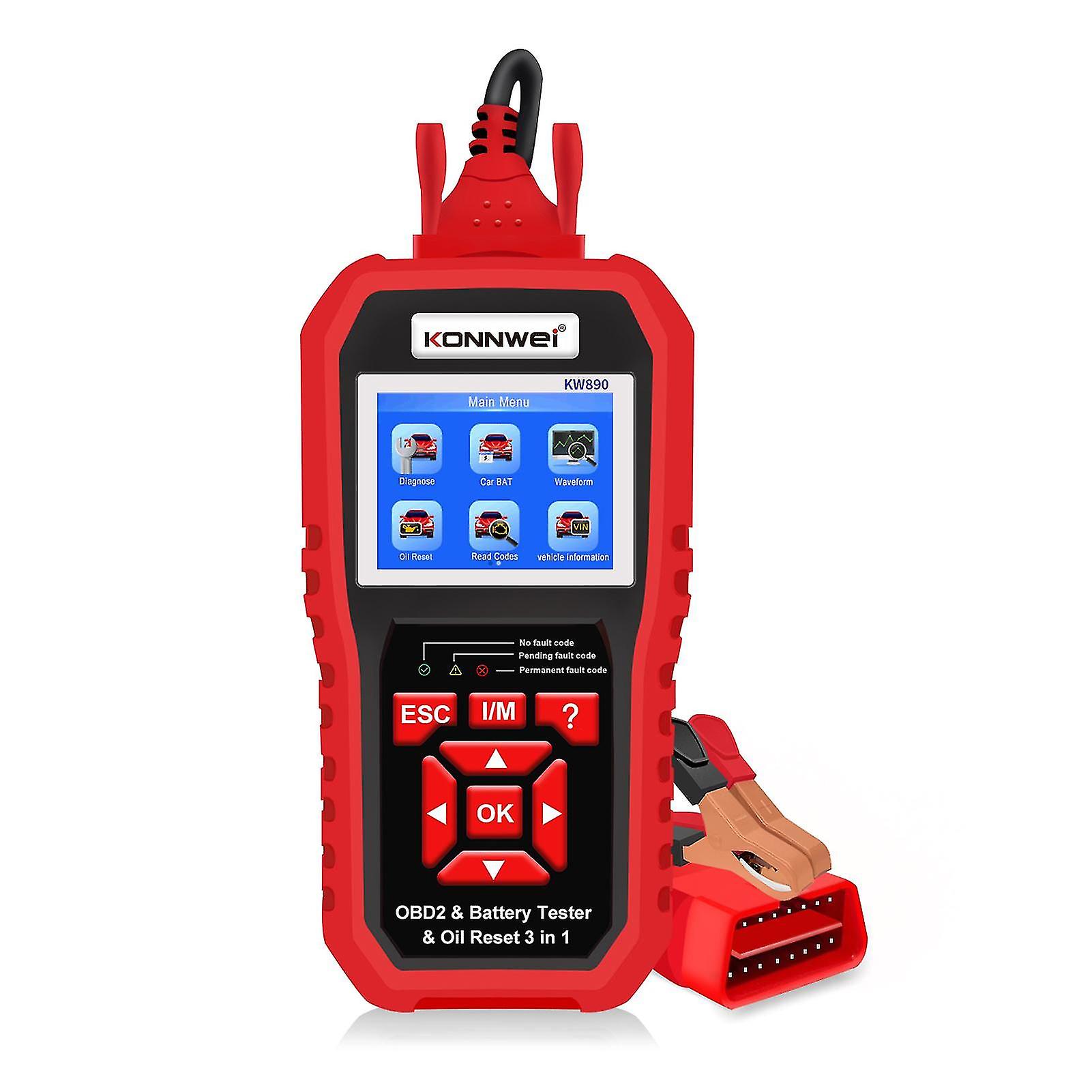 KONNWEI KW890 Professional OBDII Scanner Auto Code Reader Car Scanner+Battery Tester+Special Oil