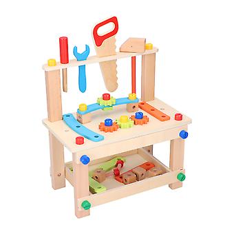 Kids' Wooden Workbench Toy - Assembly Set with Screws, Nuts, and Building Blocks, Construction Playset for Creative Learning & Development, Ages 3+