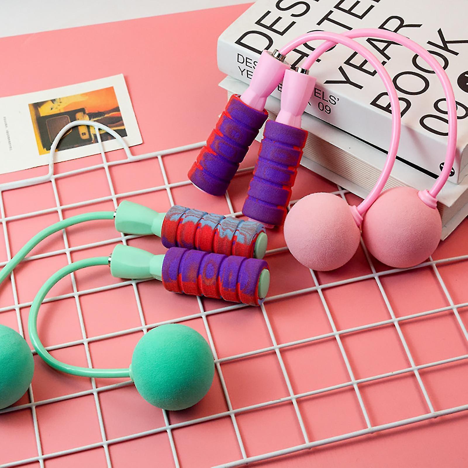 2 In 1 Adjustable Length Sponge Handle Workout Jump Rope Ergonomic ...
