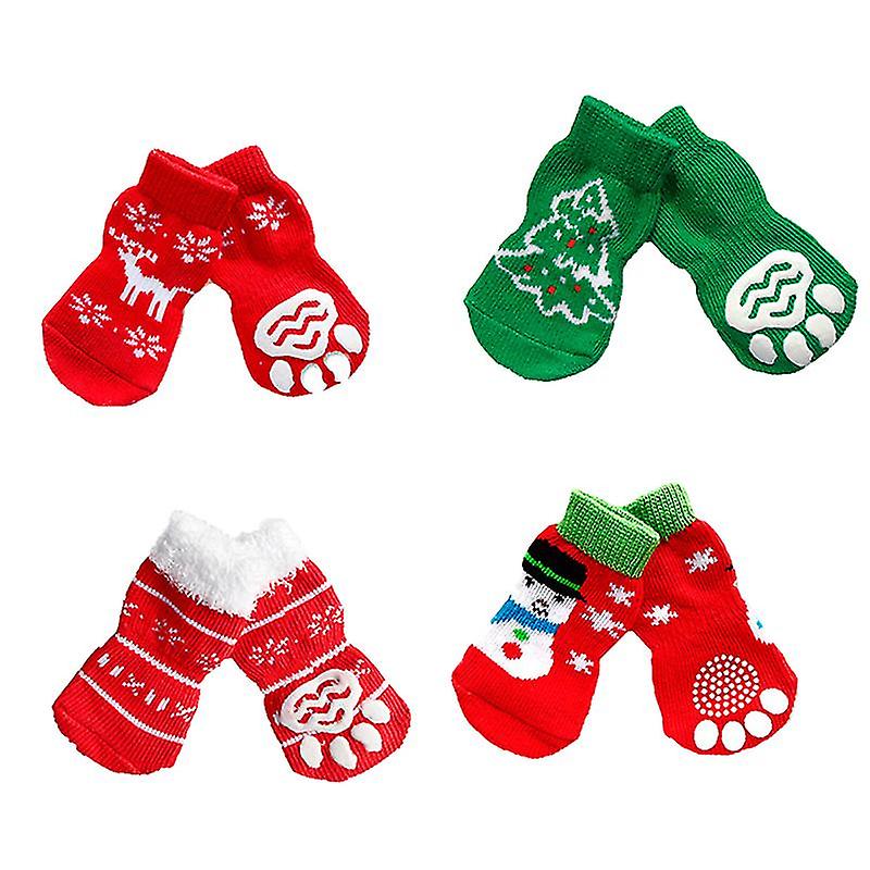4pair Christams Pet Socks