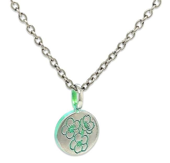 Ti2 Titanium Cherry Blossom Pendant - Green