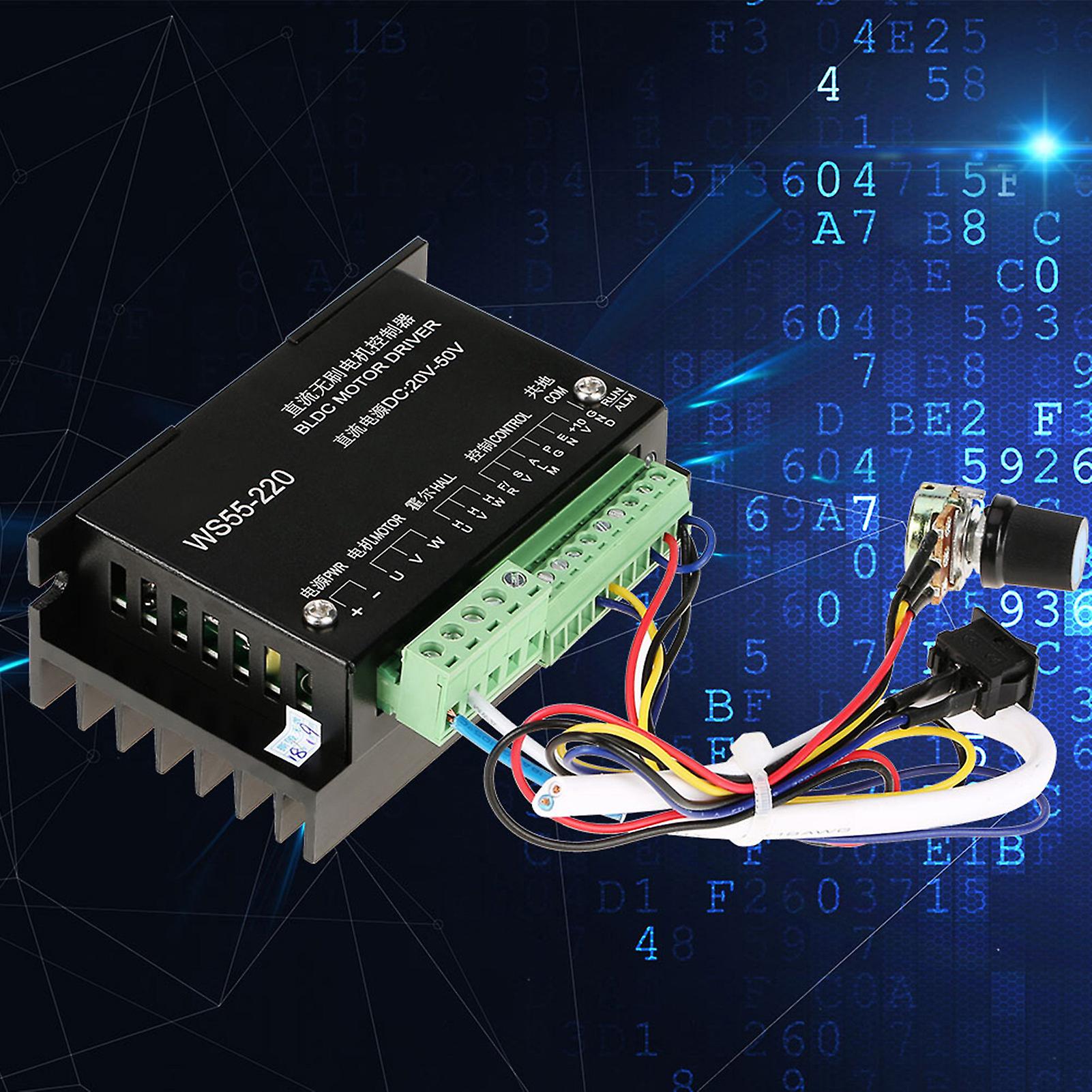 WS55-220 DC 48V 500W CNC Brushless Spindle BLDC Motor Driver Controller
