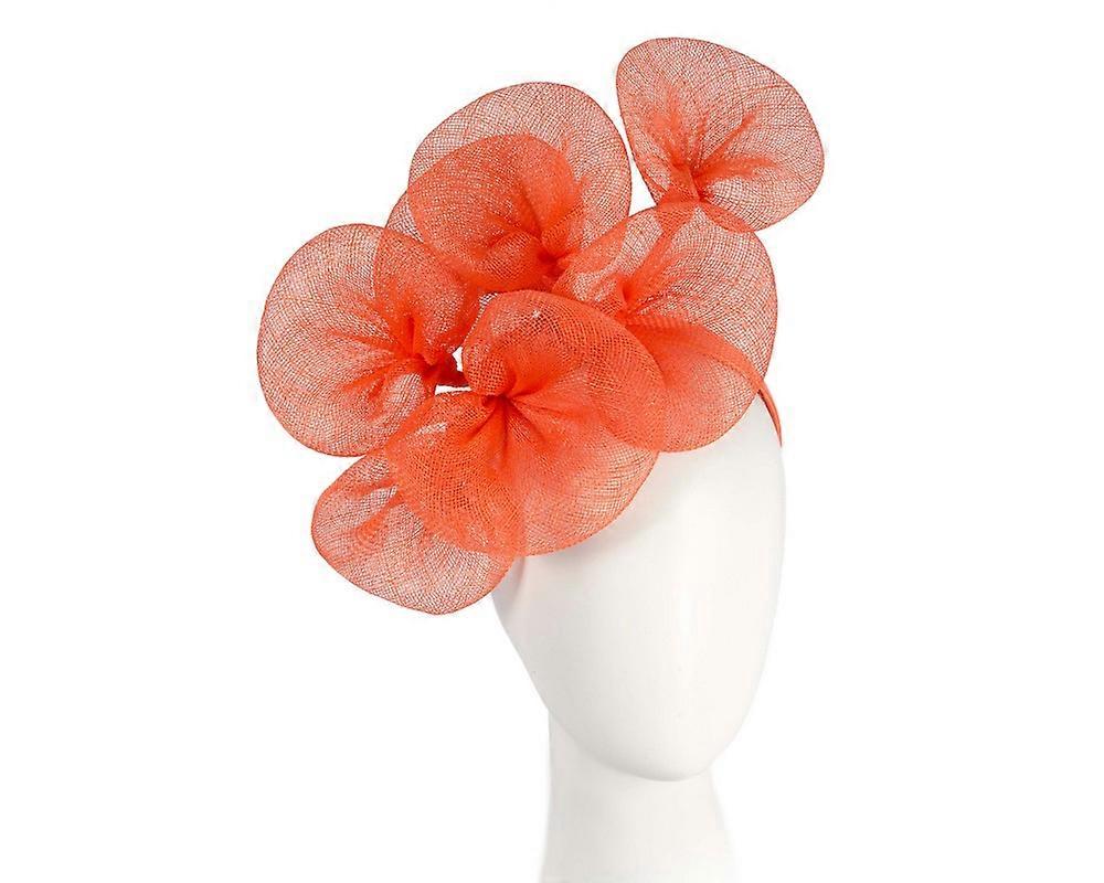 Large orange sinamay flower fascinator by Max Alexander MA918 MA918OR