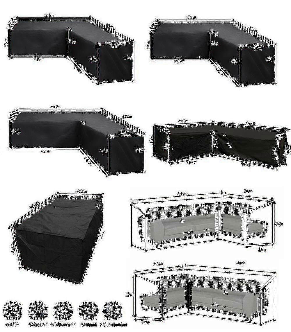 12 Taglia L Forma Coperture per tutti gli usi Impermeabile Rattan Angolo Mobili Copertura Giardino Patio Outdoor Sofa Protector Anti-polvere