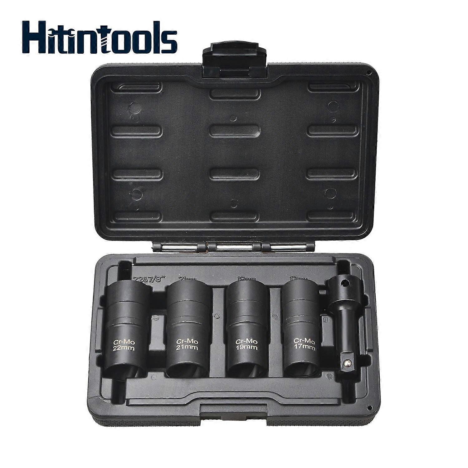 5pcs Twist Socket Wheel Lock Worn Lug Nut Tool Remover Extractor 17,19, 21, 22mm Set No.42550