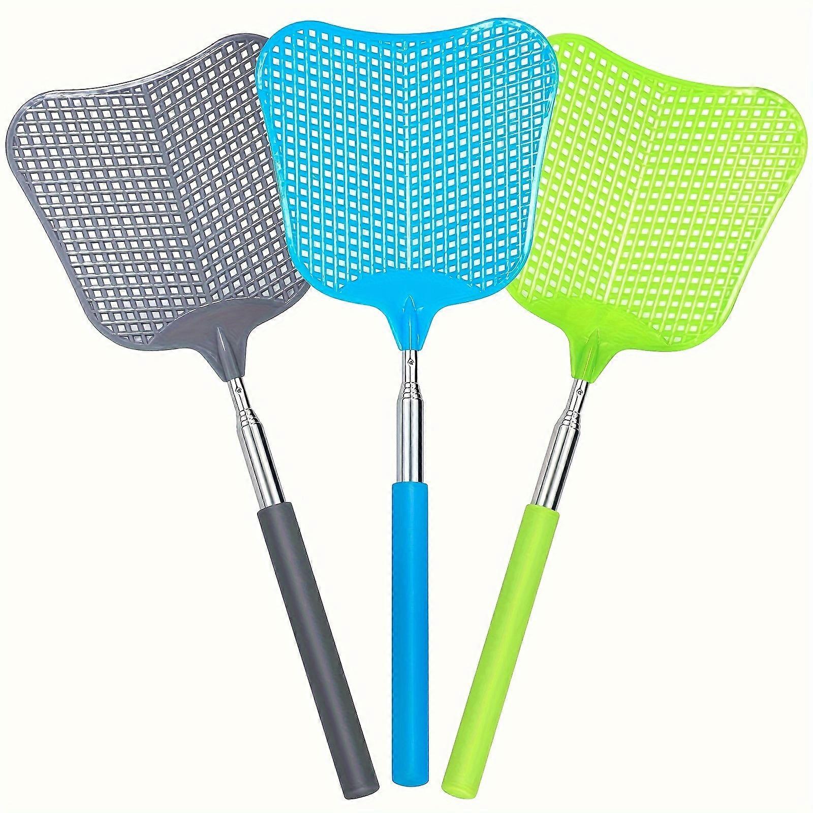 3pcs Retractable Fly Swatter - Durable Stainless Steel, Convenient Retractable Handle, Versatile Indoor/Outdoor Pest Control - Essential for Home, Apa