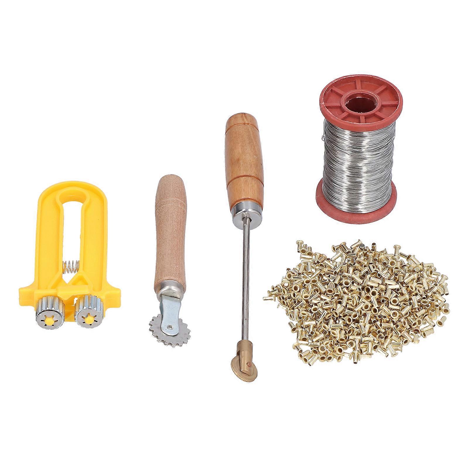 Beekeeping Starter Tools Kit Wire Embedder Beehive Wire Tensioner with Copper Eyelets Iron Wires
