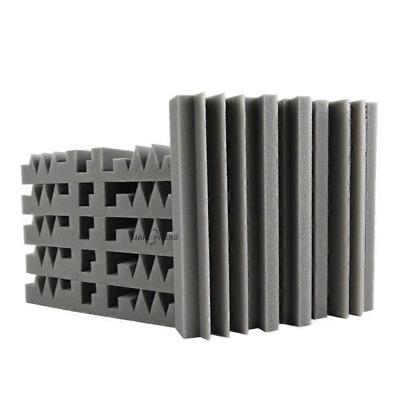 24 Pack Acoustic Panels 2 X 9.8 X 9.8 Inches Studio Acoustic Foam Triangle Frequency Design Soundproof Sound Insulation Foam