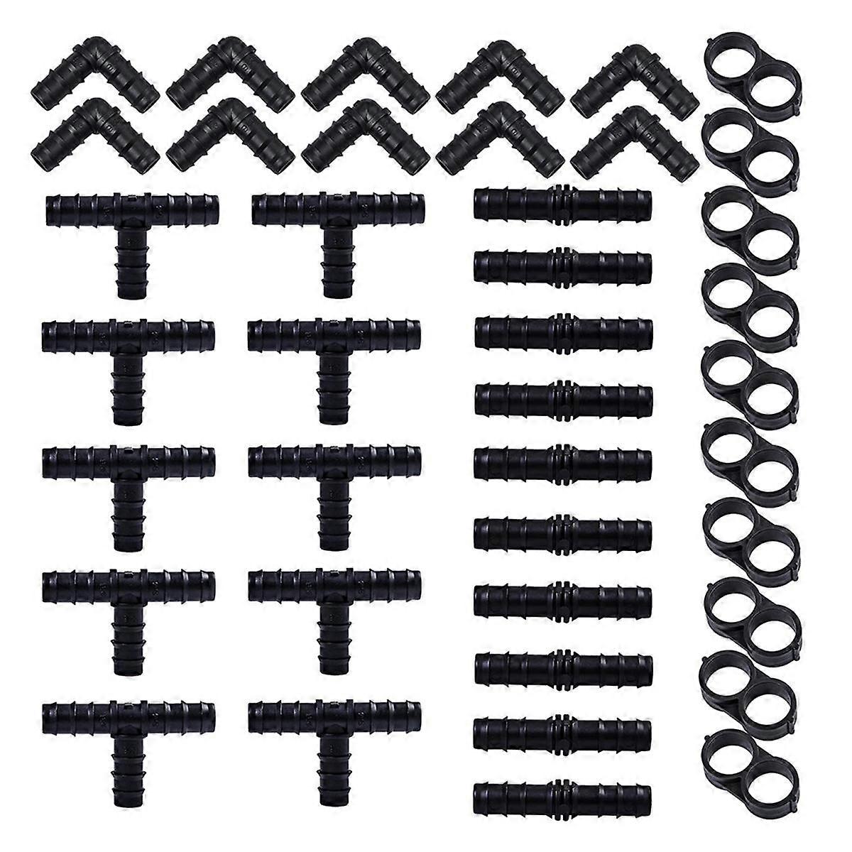 Drip Irrigation Accessories Kit Drip Irrigation Barb Connector for Drip Irrigation System Garden Watering Kit 40PCS
