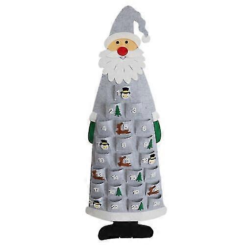 Santa Claus Christmas Advent Calendar Pockets Hanging Decoration Xmas Gifts
