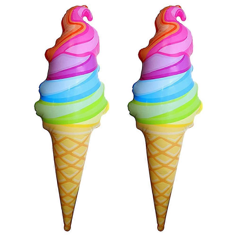 2Pcs Inflatable Ice Cream Cone Floats Swimming Pool Ice Cream Floats Floating Ice Cream Cone Toys