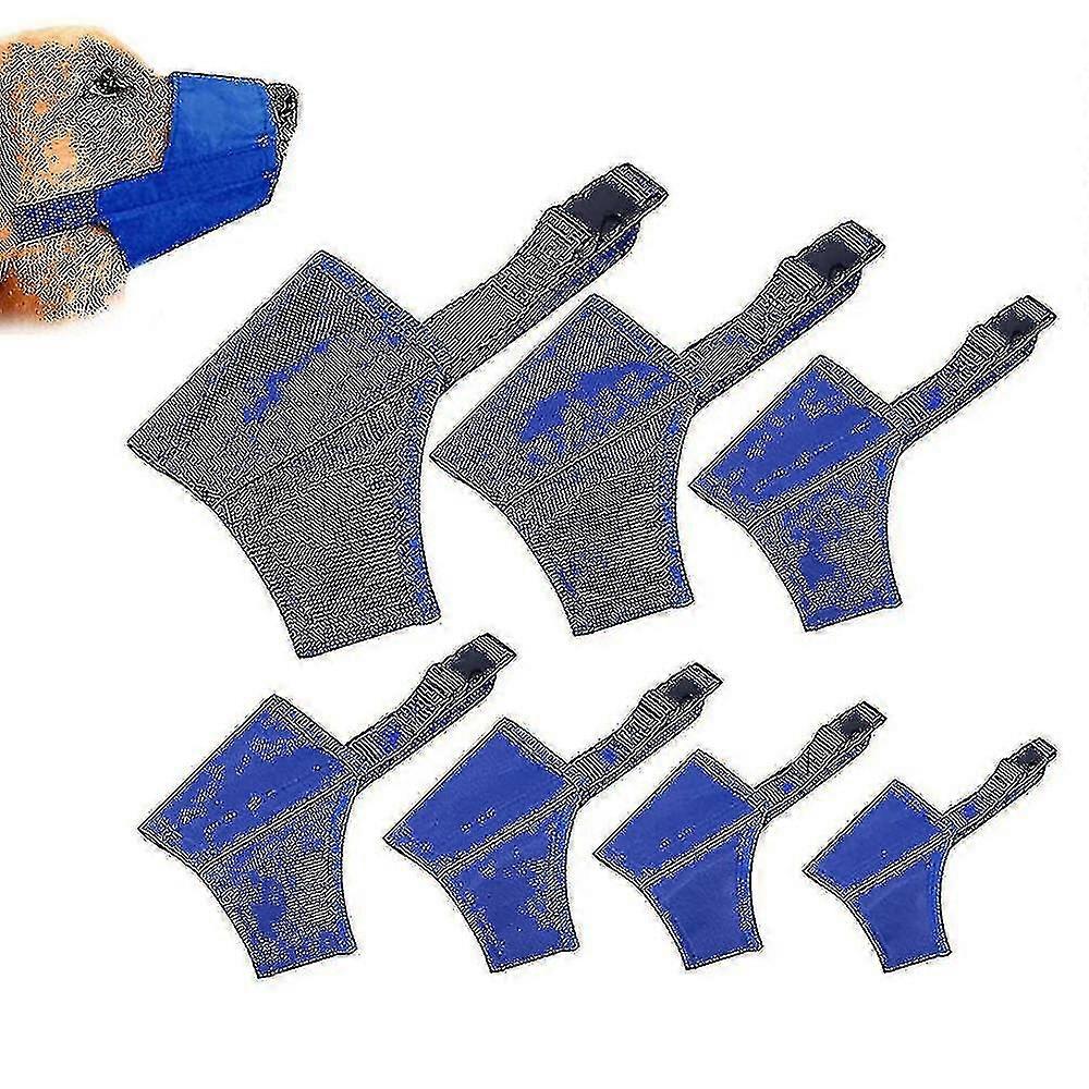7pcs Dog Muzzles - Adjustable Mouth Covers For Biting, Barking, Chewing