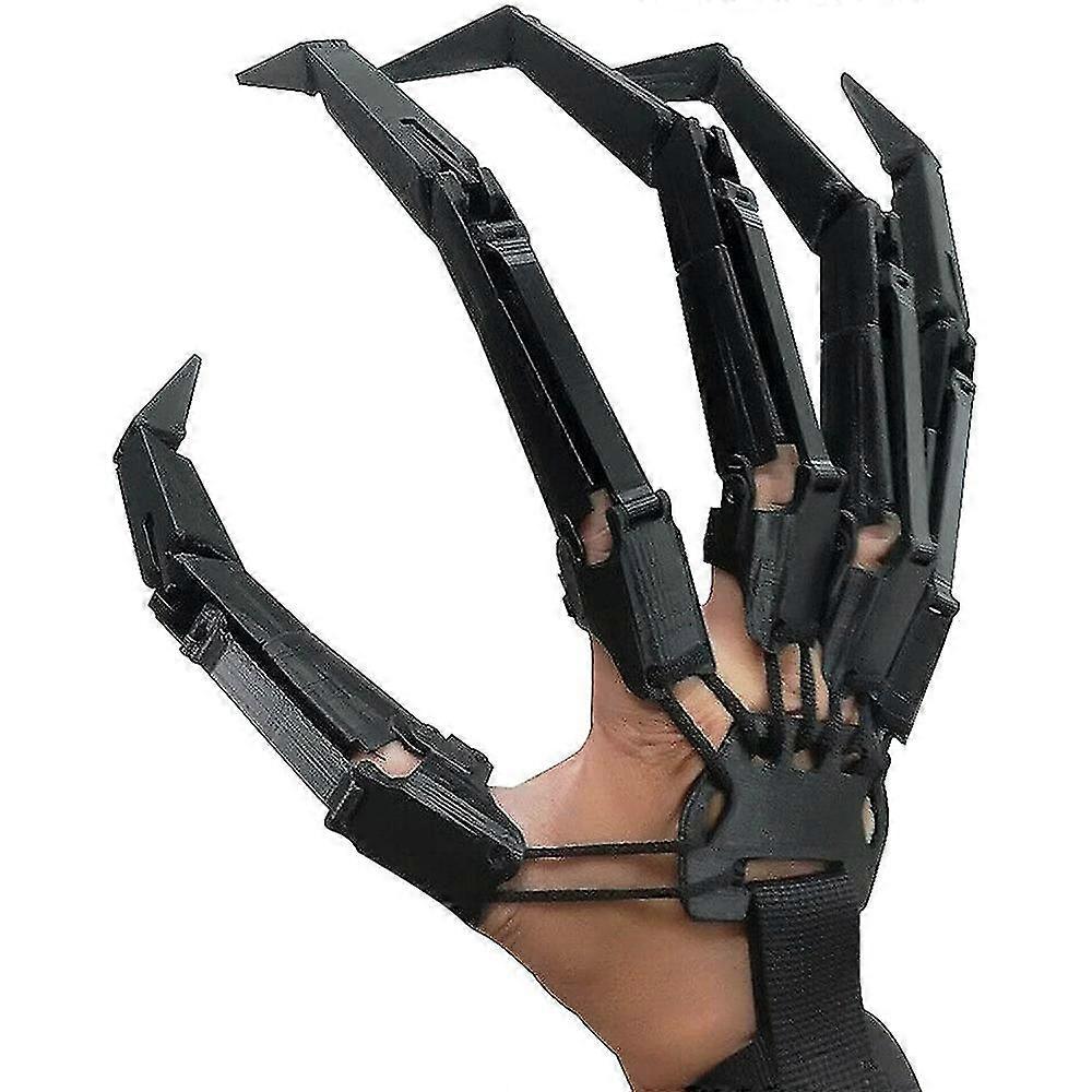 Ett par Halloween ledade fingrar, 3D-tryckta ledade fingerförlängningar, med flexibla leder - skeletthänder