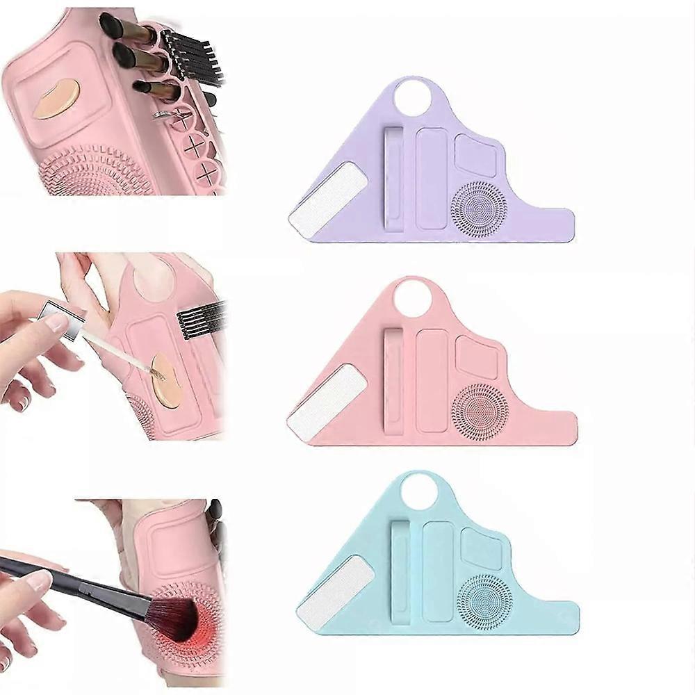 Make-up-Mischpaletten-Handschlaufe mit Make-up-Pinselaufbewahrung, Silikon-Make-up-Tool