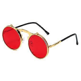 Retro Metal Steampunk Flip Sunglasses Funny Personality Sunglasses