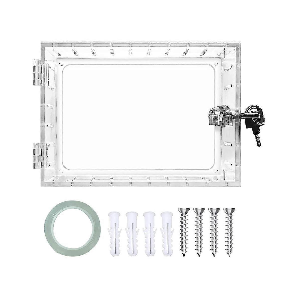 Thermostat Lock Box with Key,Clear Thermostat Guard for Thermostat on Wall,Fits Thermostats 6.5in H x 3.9in W x 2in D