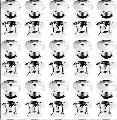 30 Pcs Locking Pin Backs Metal Replacement Brooch Pin Keepers For Showing Badge Hats Bags Books