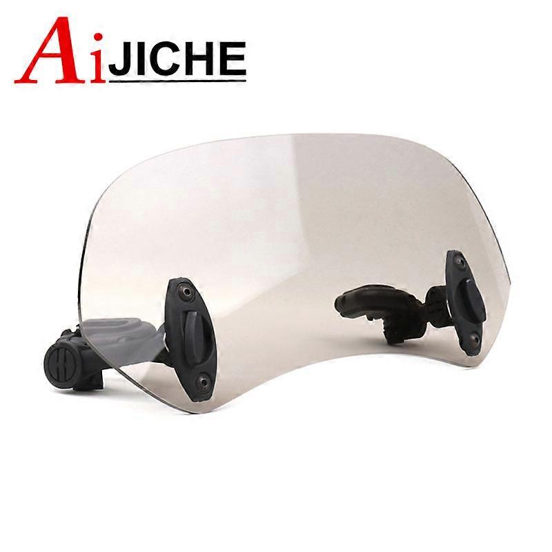 Universal Motorcycle Scooter Adjustable Clip On Windscreen Windshield Extension Spoiler Wind Deflector Adjustable Lockable