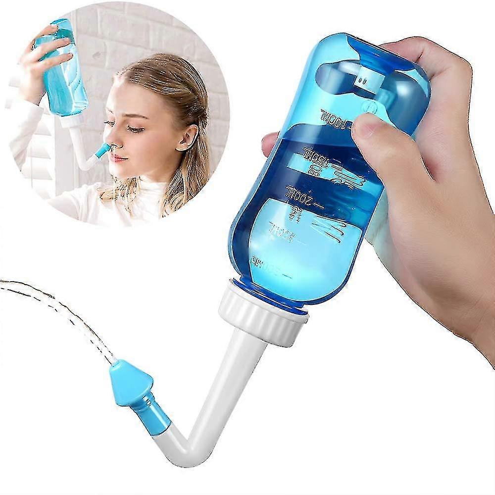 Nasal Rinse, Nasal Irrigator Bottle 300ml Neti Pot Sinus Kit For Adults And Children-blue