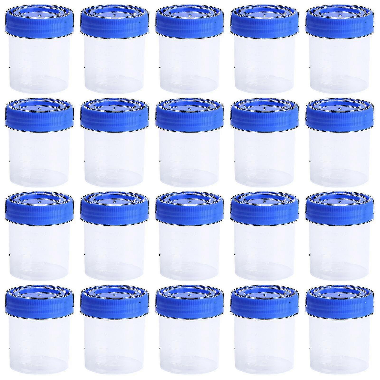 50 stk / 1 pakke 40ml plastprøve prøvetaking kopp praktisk urin forseglet beholder med spiraldeksel for laboratoriebruk (tilfeldig farge)