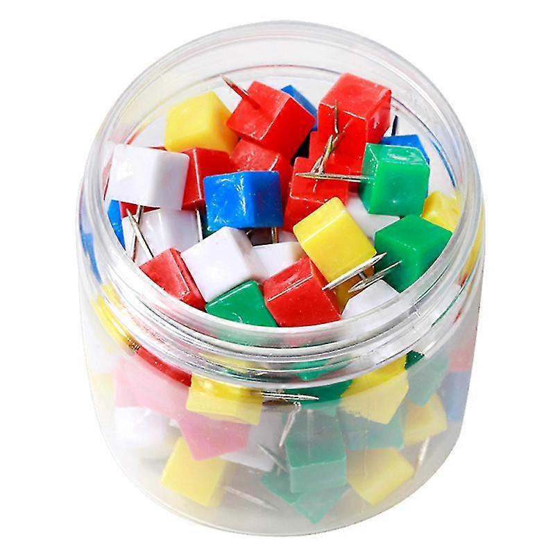 100pcs per can colorful square head shape push pin multi-colored pushpins painting use pin map tacks