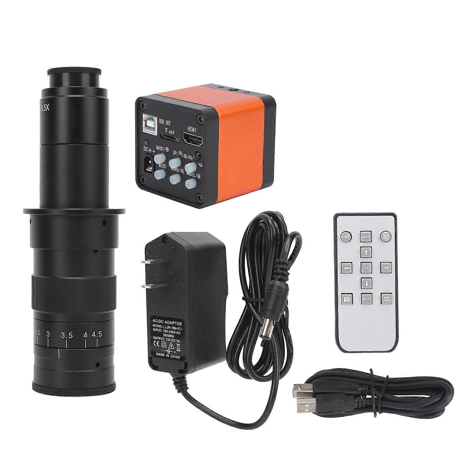 Full HD Microscope Camera 30MP 1080P 2K 60FPS Digital Microscope Camera with 10180X C Mount Lens for Industry AC100240VUS Plug