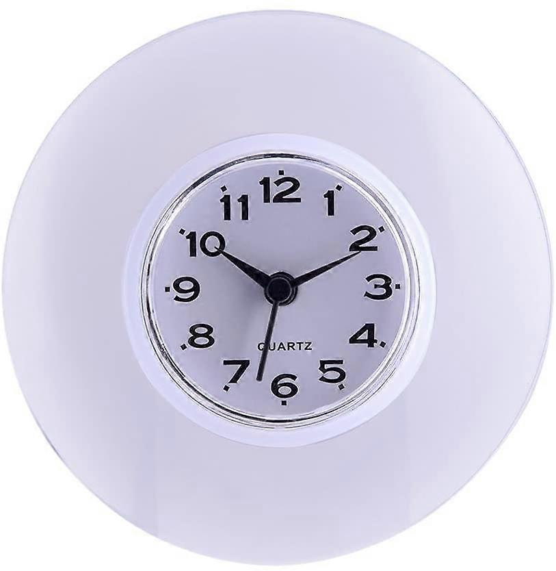 Bathroom Clock With Suction Cups - Wall Hanging Shower Clock, Waterproof (White)