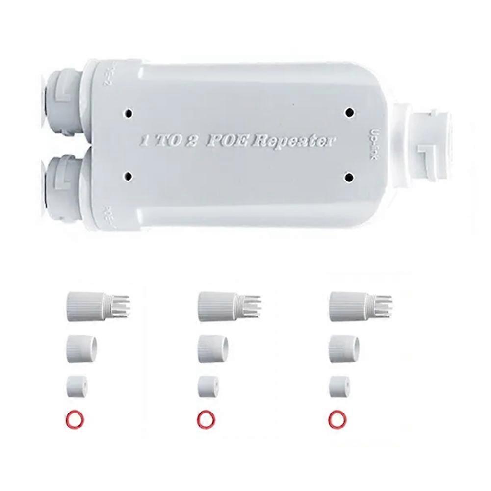 48V POE Repeater 1 to 2 PoE Extender IP66 Waterproof 10/100Mbps 500m Extension for POE Switch Camer