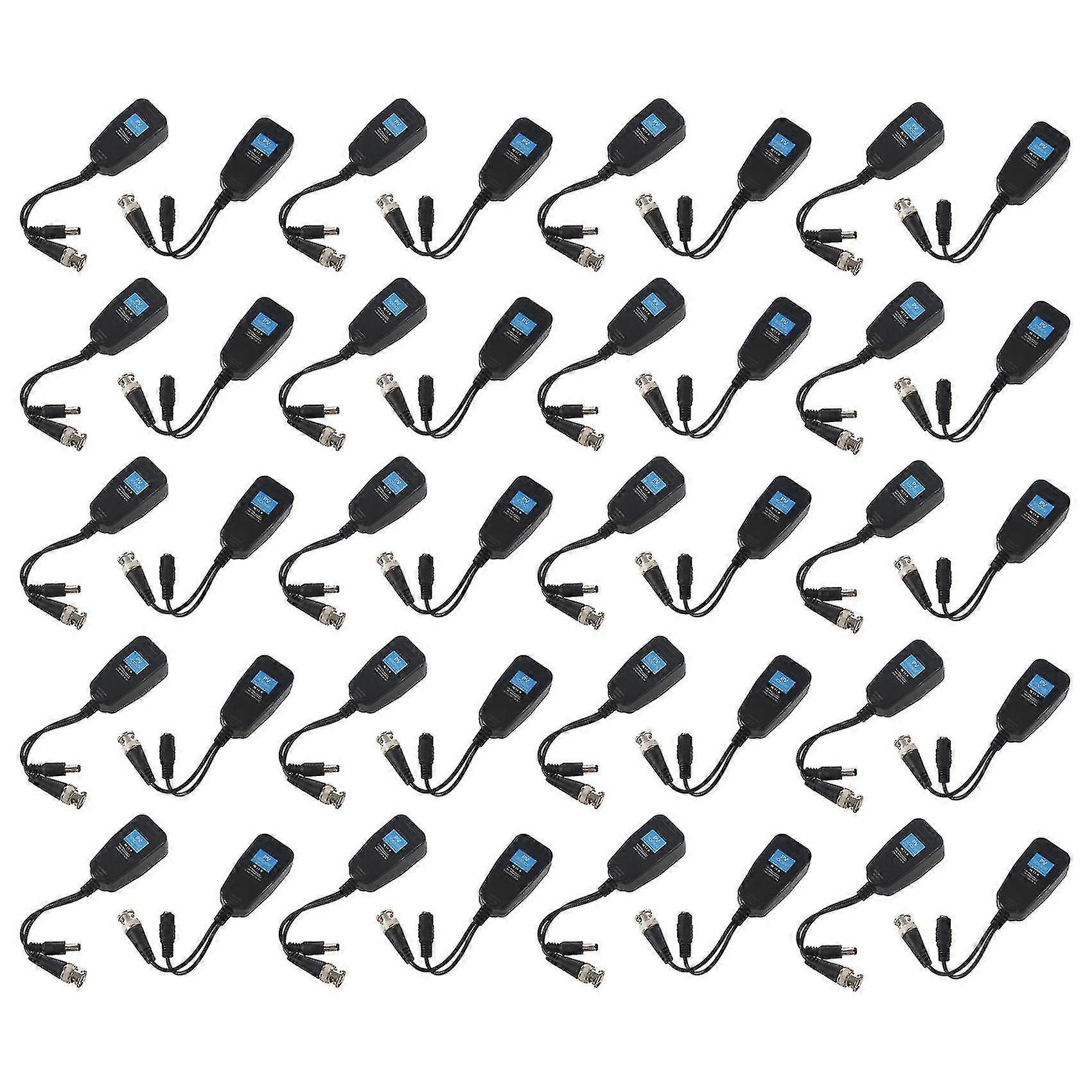40x Hd-cvi/tvi/ahd Passive Video Balun With Power Connector And Rj45 Cat5 Data Transmitter