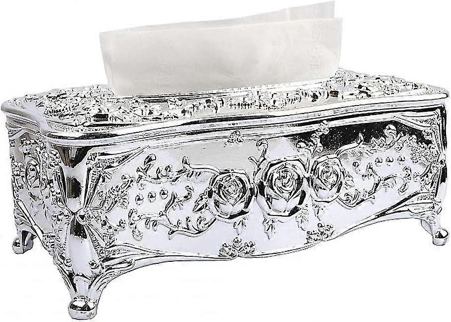Tissue Holder Rectangular Tissue Box Creative Exquisite Design Acrylic Plating  Gift