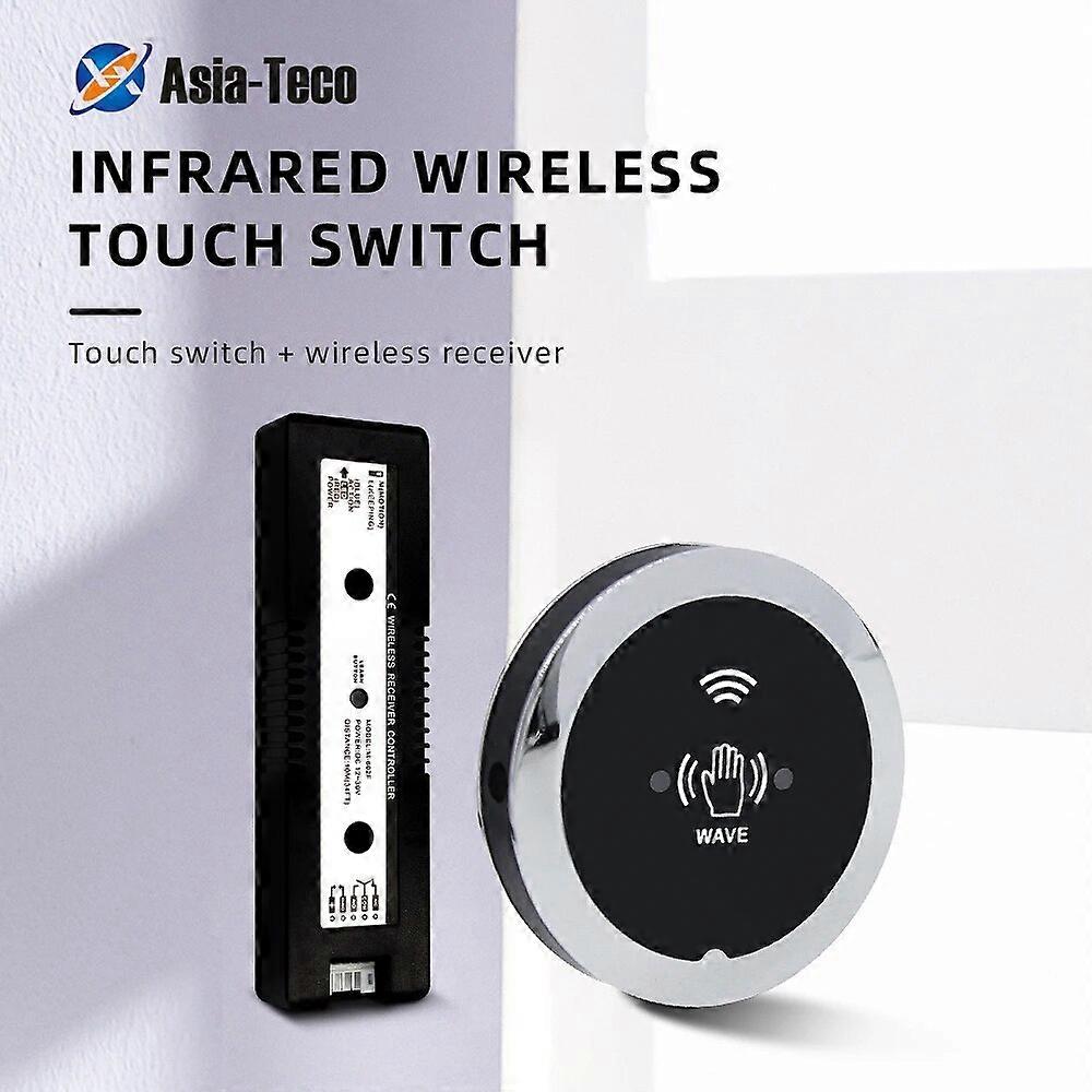 Wireless 2.4G Infrared Exit Button Switch NO/COM Auto Door System Exit Release Switch No Touch Button For Access Control